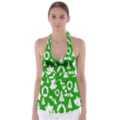 Green Card Christmas December4 Babydoll Tankini Top by artworkshop