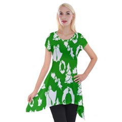 Green Card Christmas December4 Short Sleeve Side Drop Tunic by artworkshop