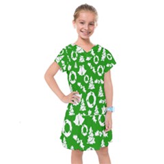 Green Card Christmas December4 Kids  Drop Waist Dress by artworkshop