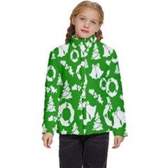 Green Card Christmas December4 Kids  Puffer Bubble Jacket Coat by artworkshop