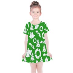 Green Card Christmas December4 Kids  Simple Cotton Dress by artworkshop