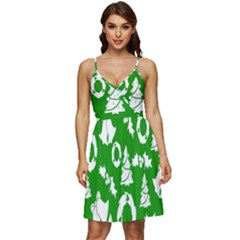 Green Card Christmas December4 V-neck Pocket Summer Dress  by artworkshop