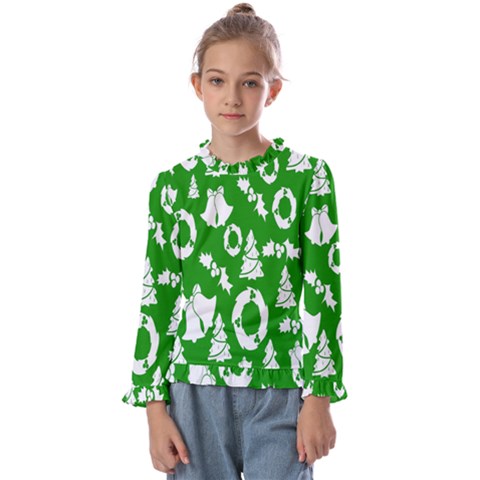 Green Card Christmas December4 Kids  Frill Detail Tee by artworkshop