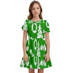 Green Card Christmas December4 Kids  Puff Sleeved Dress by artworkshop