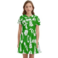 Green Card Christmas December4 Kids  Bow Tie Puff Sleeve Dress by artworkshop