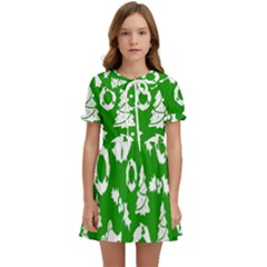 Green Card Christmas December4 Kids  Sweet Collar Dress by artworkshop