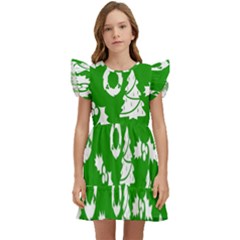 Green Card Christmas December4 Kids  Winged Sleeve Dress by artworkshop