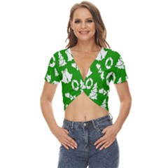 Green Card Christmas December4 Twist Front Crop Top by artworkshop