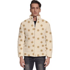 Gingerbread Star Men s Puffer Bubble Jacket Coat by artworkshop