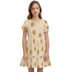 Green Card Christmas December4 Kids  Puff Sleeved Dress by artworkshop