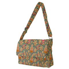 Gingerbread Christmas Decorative Full Print Messenger Bag (m) by artworkshop