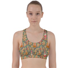 Gingerbread Christmas Decorative Back Weave Sports Bra by artworkshop