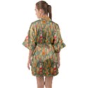 Gingerbread Christmas Decorative Half Sleeve Satin Kimono  View2