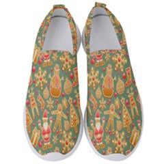 Gingerbread Christmas Decorative Men s Slip On Sneakers by artworkshop