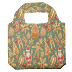 Gingerbread Christmas Decorative Premium Foldable Grocery Recycle Bag by artworkshop