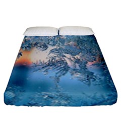 Frost Winter Morning Snow Fitted Sheet (king Size) by artworkshop