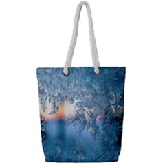 Frost Winter Morning Snow Full Print Rope Handle Tote (small)