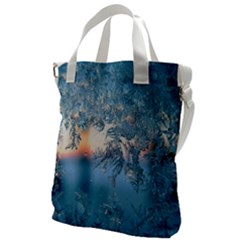 Frost Winter Morning Snow Canvas Messenger Bag by artworkshop