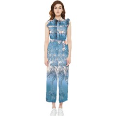 Frost Winter Morning Snow Women s Frill Top Chiffon Jumpsuit by artworkshop