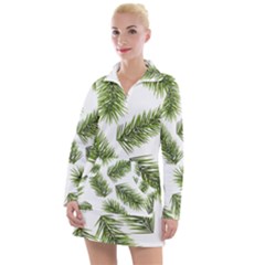 Fir Branch Pattern Christmas Decorative Women s Long Sleeve Casual Dress by artworkshop