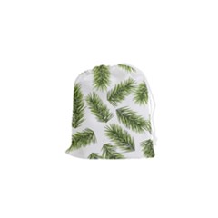 Fir Branch Pattern Christmas Decorative Drawstring Pouch (xs) by artworkshop