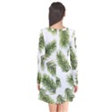 Fir Branch Pattern Christmas Decorative Long Sleeve V-neck Flare Dress View2