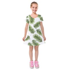 Fir Branch Pattern Christmas Decorative Kids  Short Sleeve Velvet Dress by artworkshop