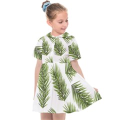 Fir Branch Pattern Christmas Decorative Kids  Sailor Dress by artworkshop