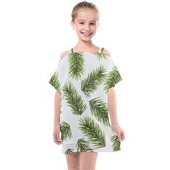 Fir Branch Pattern Christmas Decorative Kids  One Piece Chiffon Dress by artworkshop