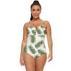 Fir Branch Pattern Christmas Decorative Retro Full Coverage Swimsuit by artworkshop