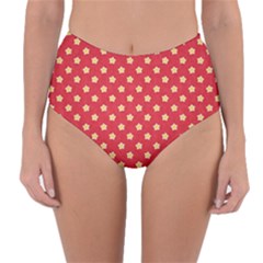 Felt Background Paper Red Yellow Star Reversible High-waist Bikini Bottoms by artworkshop