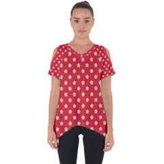 Felt Background Paper Red Yellow Star Cut Out Side Drop Tee by artworkshop