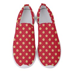 Felt Background Paper Red Yellow Star Women s Slip On Sneakers by artworkshop