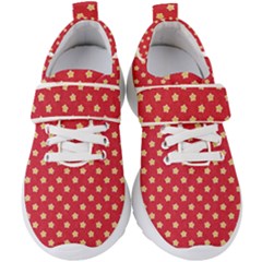 Felt Background Paper Red Yellow Star Kids  Velcro Strap Shoes by artworkshop