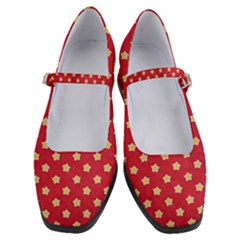 Felt Background Paper Red Yellow Star Women s Mary Jane Shoes by artworkshop