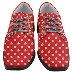 Felt Background Paper Red Yellow Star Women Heeled Oxford Shoes by artworkshop