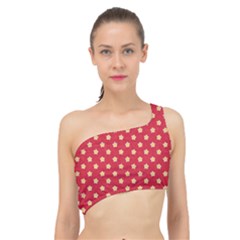 Felt Background Paper Red Yellow Star Spliced Up Bikini Top  by artworkshop