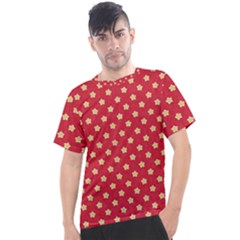 Felt Background Paper Red Yellow Star Men s Sport Top by artworkshop