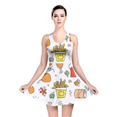 Cute Sketch  Fun Funny Collection Reversible Skater Dress by artworkshop