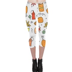 Cute Sketch  Fun Funny Collection Capri Leggings  by artworkshop