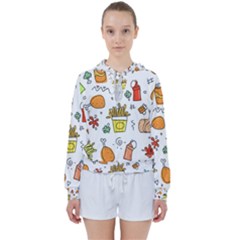 Cute Sketch  Fun Funny Collection Women s Tie Up Sweat