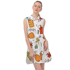 Cute Sketch  Fun Funny Collection Sleeveless Shirt Dress by artworkshop