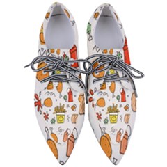 Cute Sketch  Fun Funny Collection Pointed Oxford Shoes