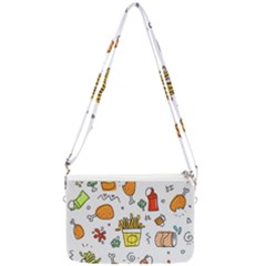 Cute Sketch  Fun Funny Collection Double Gusset Crossbody Bag by artworkshop