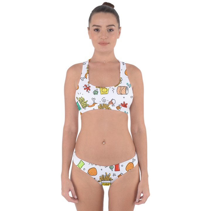 Cute Sketch  Fun Funny Collection Cross Back Hipster Bikini Set