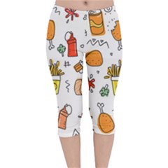 Cute Sketch  Fun Funny Collection Velvet Capri Leggings  by artworkshop