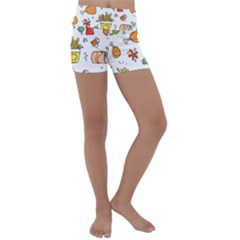 Cute Sketch  Fun Funny Collection Kids  Lightweight Velour Yoga Shorts by artworkshop