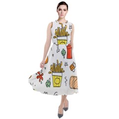 Cute Sketch  Fun Funny Collection Round Neck Boho Dress by artworkshop