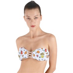 Cute Sketch  Fun Funny Collection Twist Bandeau Bikini Top by artworkshop