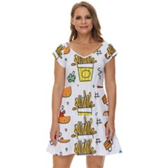 Cute Sketch  Fun Funny Collection Short Sleeve Tiered Mini Dress by artworkshop